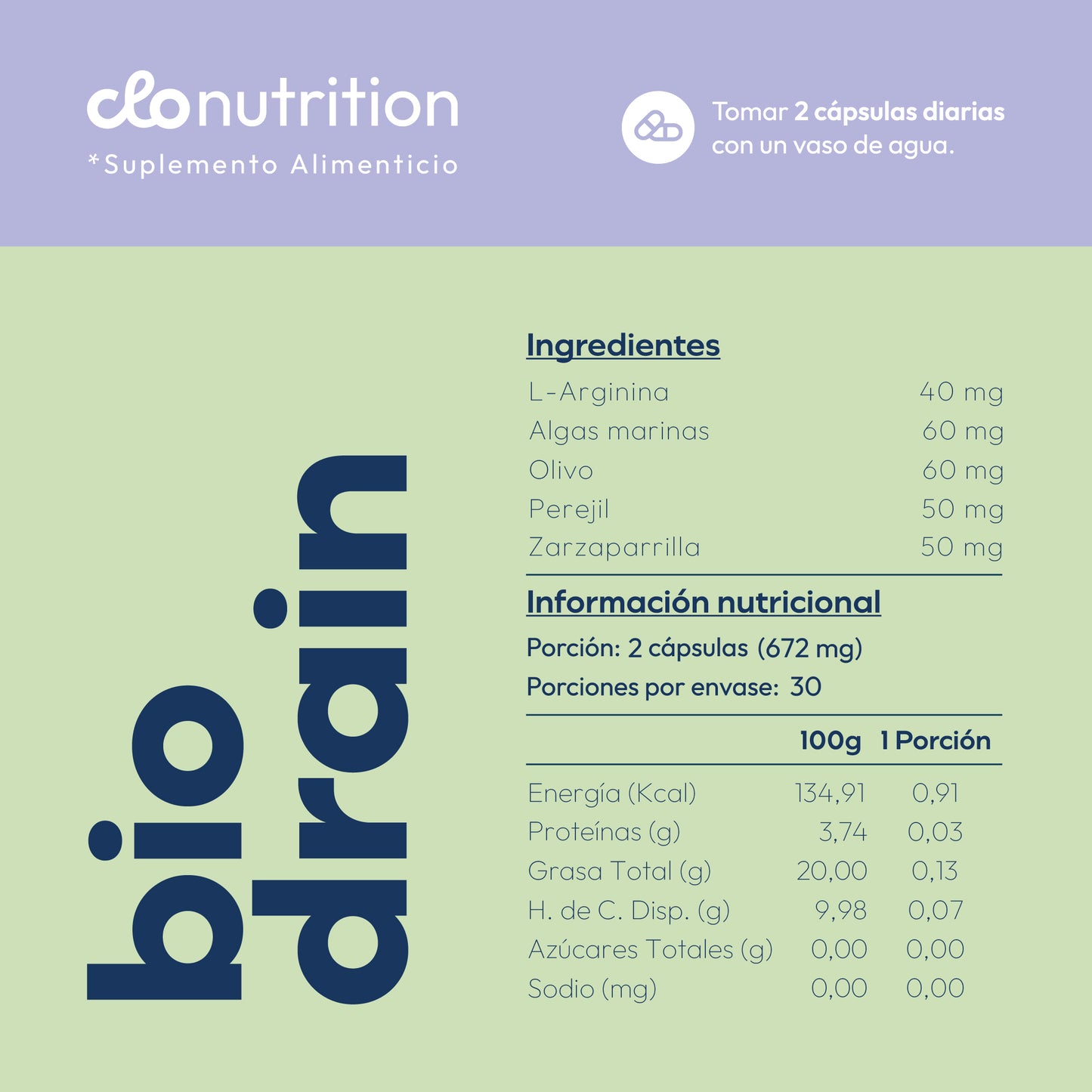 Bio Drain - Suplemento Detox y Salud Cardiovascular con L-Arginina y Algas Marinas